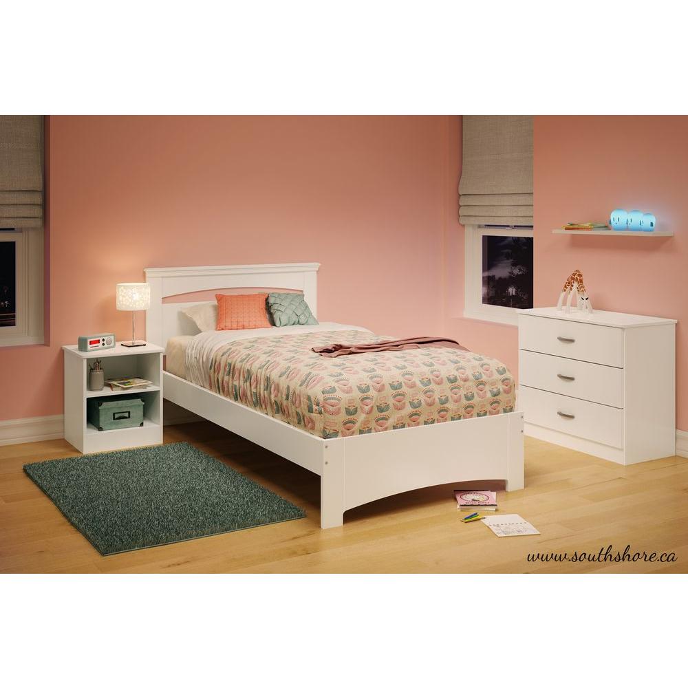 South Shore Libra Pure White Twin Bed Frame