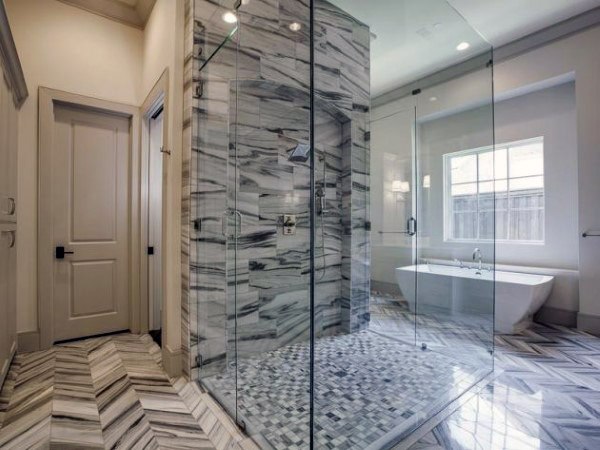 Black And White Marble Cool Showers Ideas Glass Doors