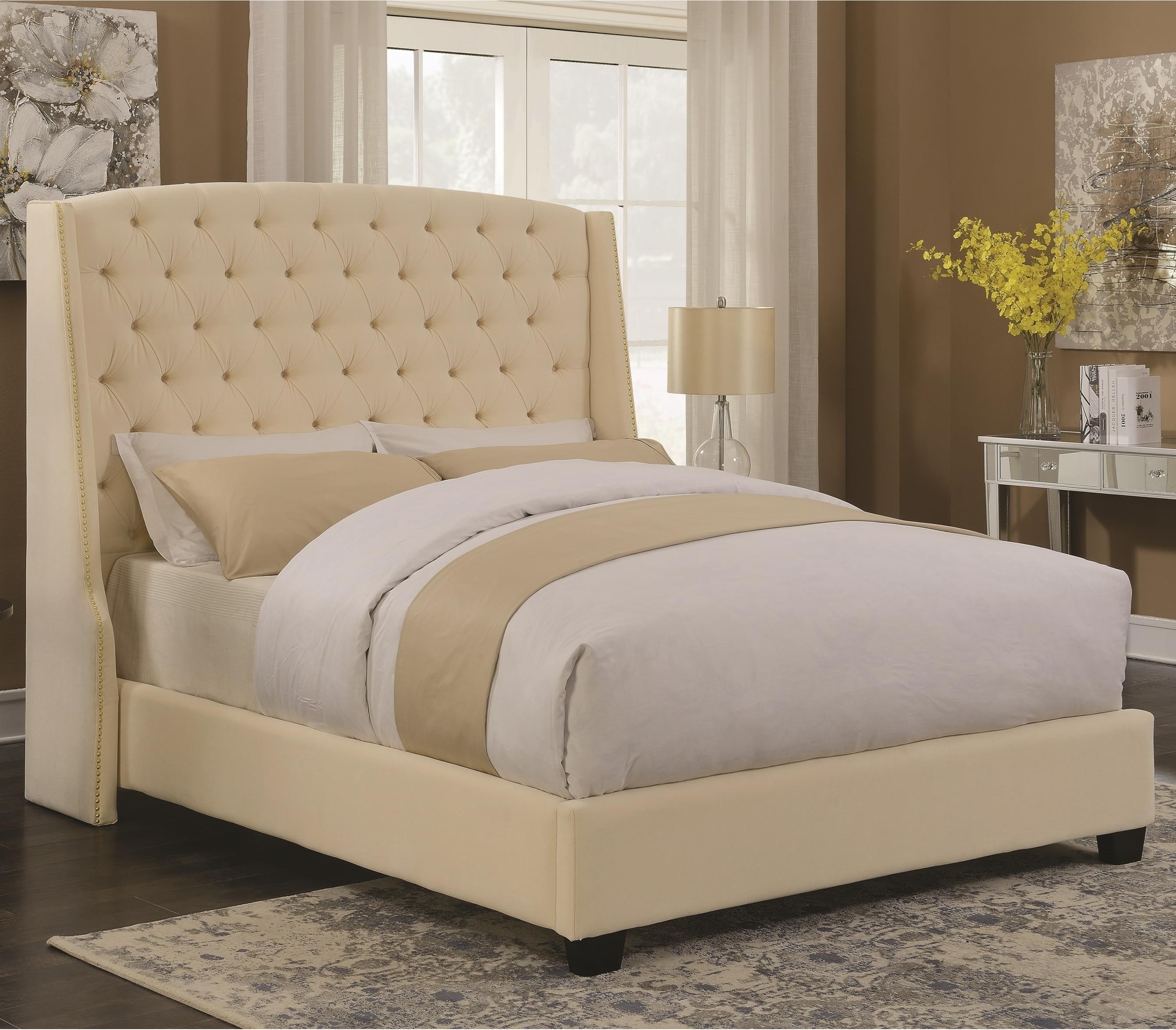 Upholstered Beds Pissarro Wingback Upholstered Queen Bed by Coaster