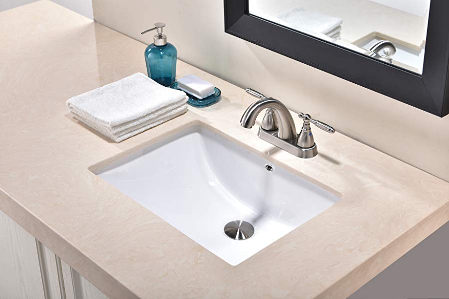 Friho Modern Rectangular Undermount Vanity Sink Porcelain Ceramic Lavatory  Bathroom Sink