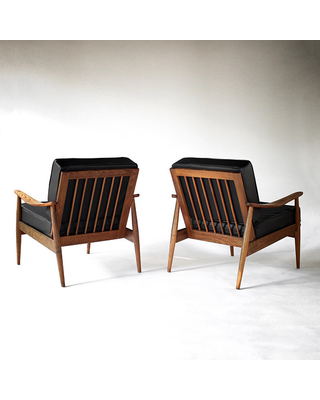Mid Century Danish Modern Lounge Chairs Set of 2 Pair of Vintage by Heywood  Wakefield Mid