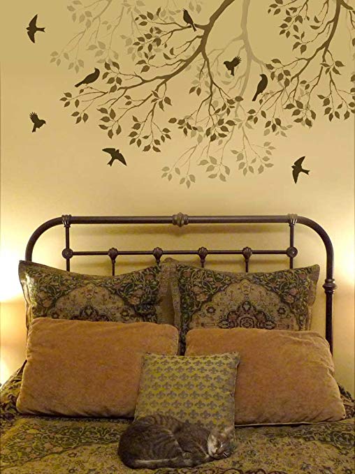 Wall Stencil Spring Songbirds - Reusable stencils better than decals - DIY  decor - Tools Products - Traveller Location