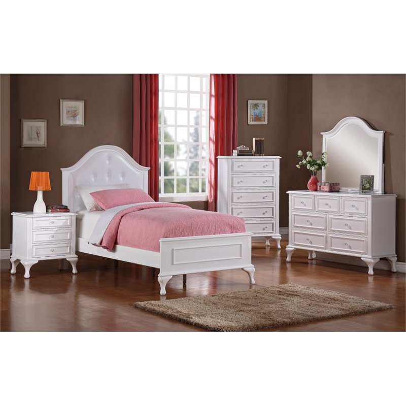Product Image Picket House Furnishings Jenna 4 Piece Twin Kids Bedroom Set  in White
