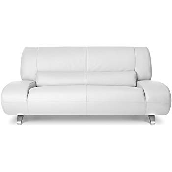 Zuri Furniture Modern Aspen White Microfiber Leather Loveseat