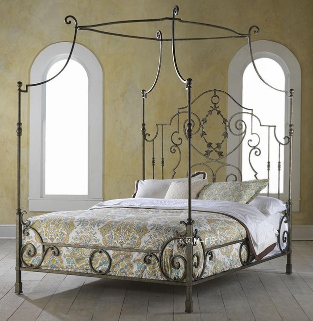 French wrought iron bed Manning bed frame bed mantle iron bed wrought iron  bed M-8 free shipping