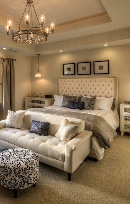 A collection of examples of large bedroom interiors