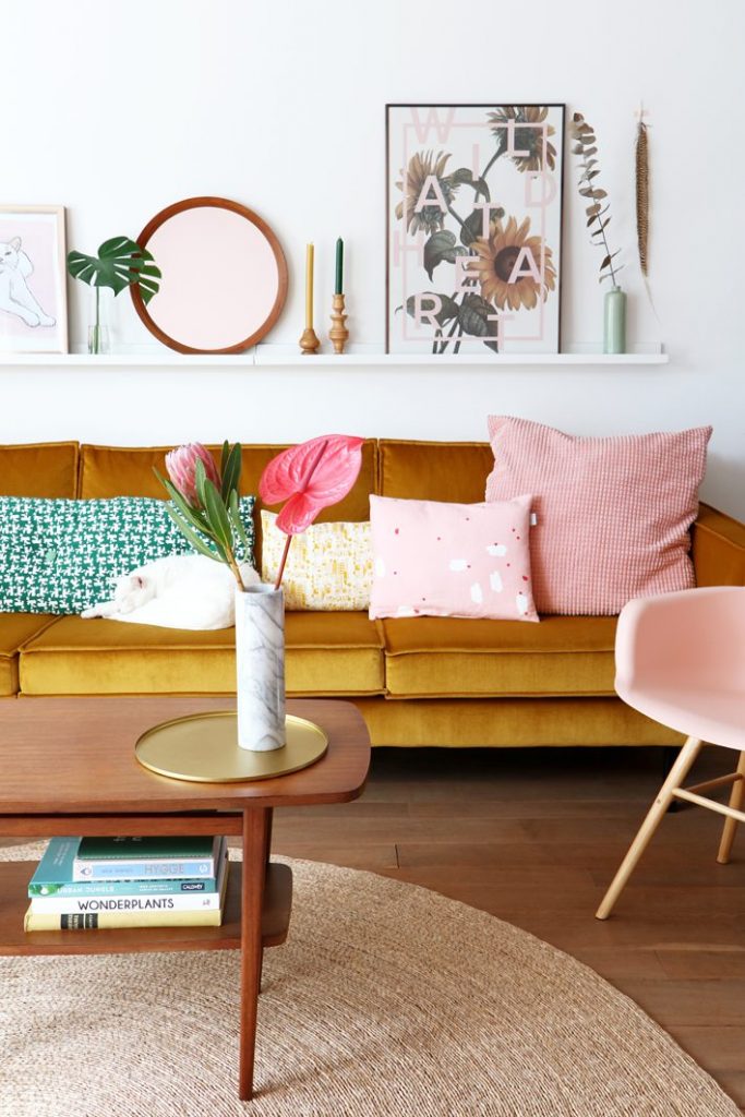 Decorate with a yellow couch
