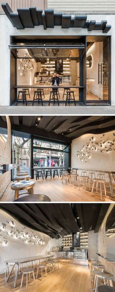 Shop windows of coffee shops and restaurant interior design – 41 examples
