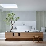 The elegant design of the Japanese style bathroom