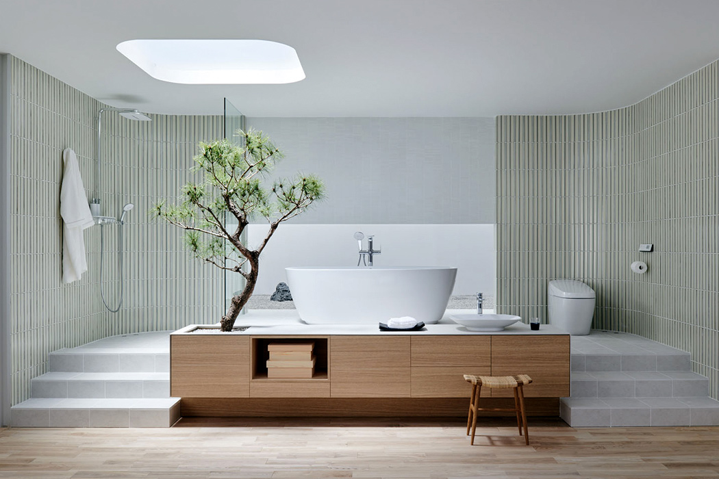 The elegant design of the Japanese style bathroom