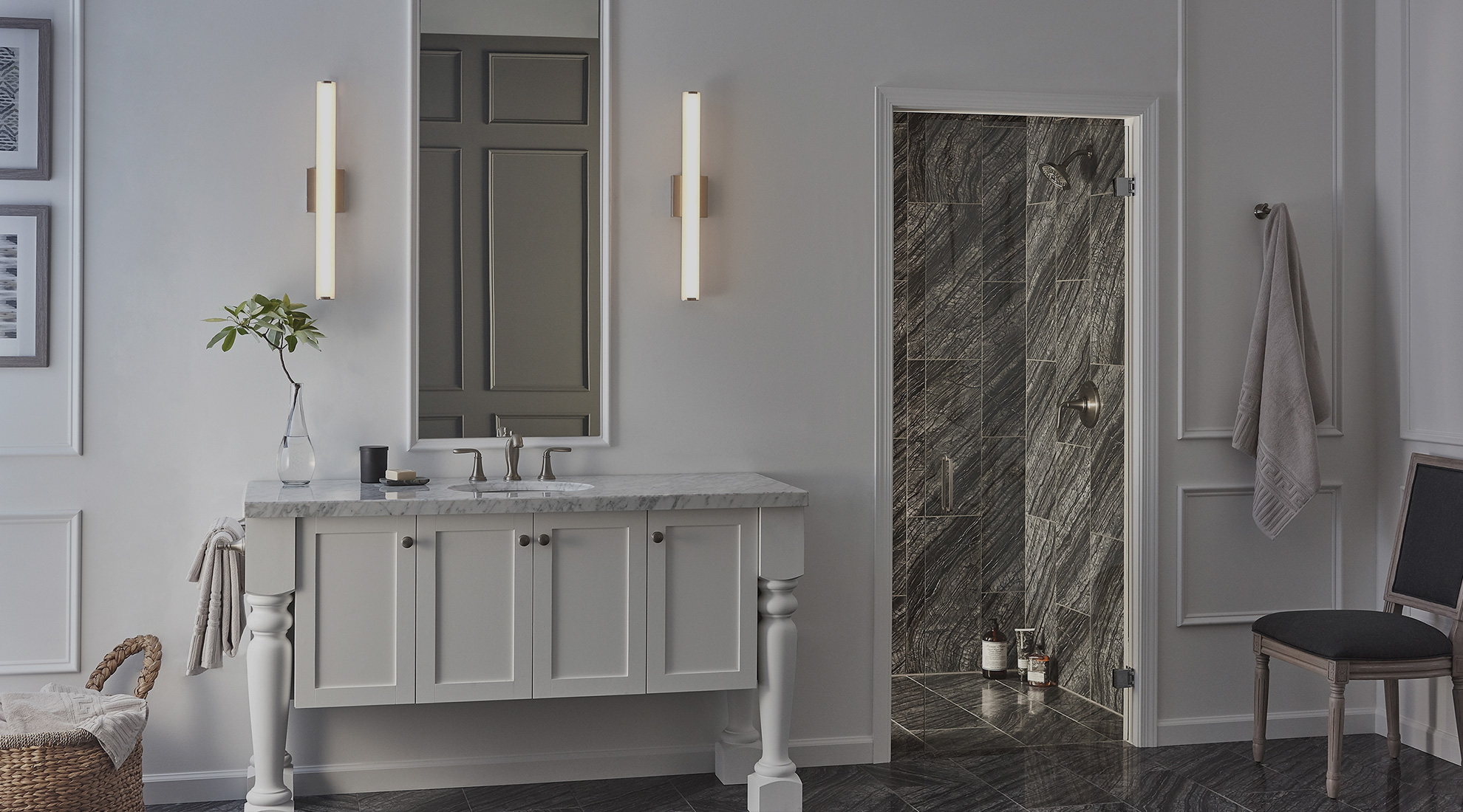 Make your bathroom comfortable through organization and cool bathroom lighting