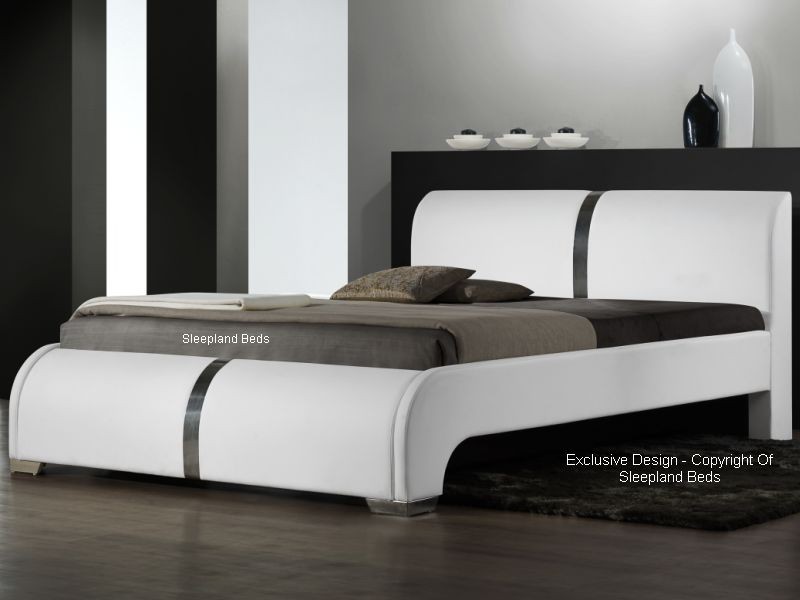 white luxury leather beds for sale