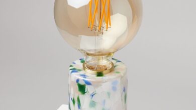 Blue desk lamp