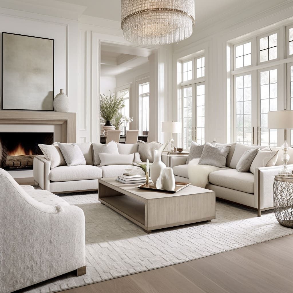 Modern White Living Room Furniture Sets