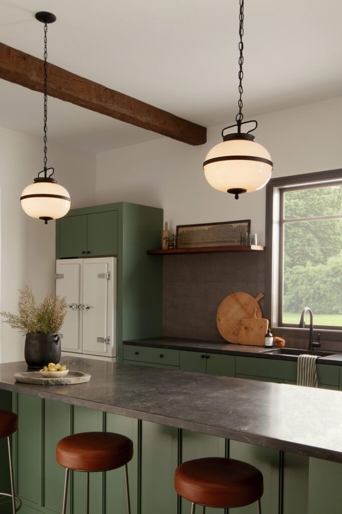 Hanging lighting in the kitchen