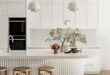 A white kitchen island