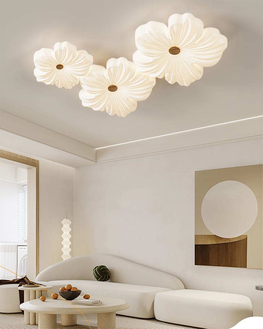 A 3 bright white ceiling lamp for modern sophistication