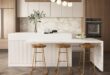 A white kitchen island