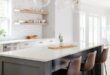 A white kitchen island