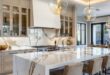 A white kitchen island