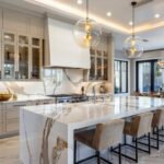 A white kitchen island