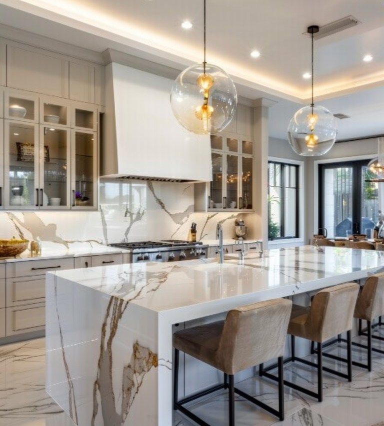 A white kitchen island the perfect centerpiece for your modern kitchen