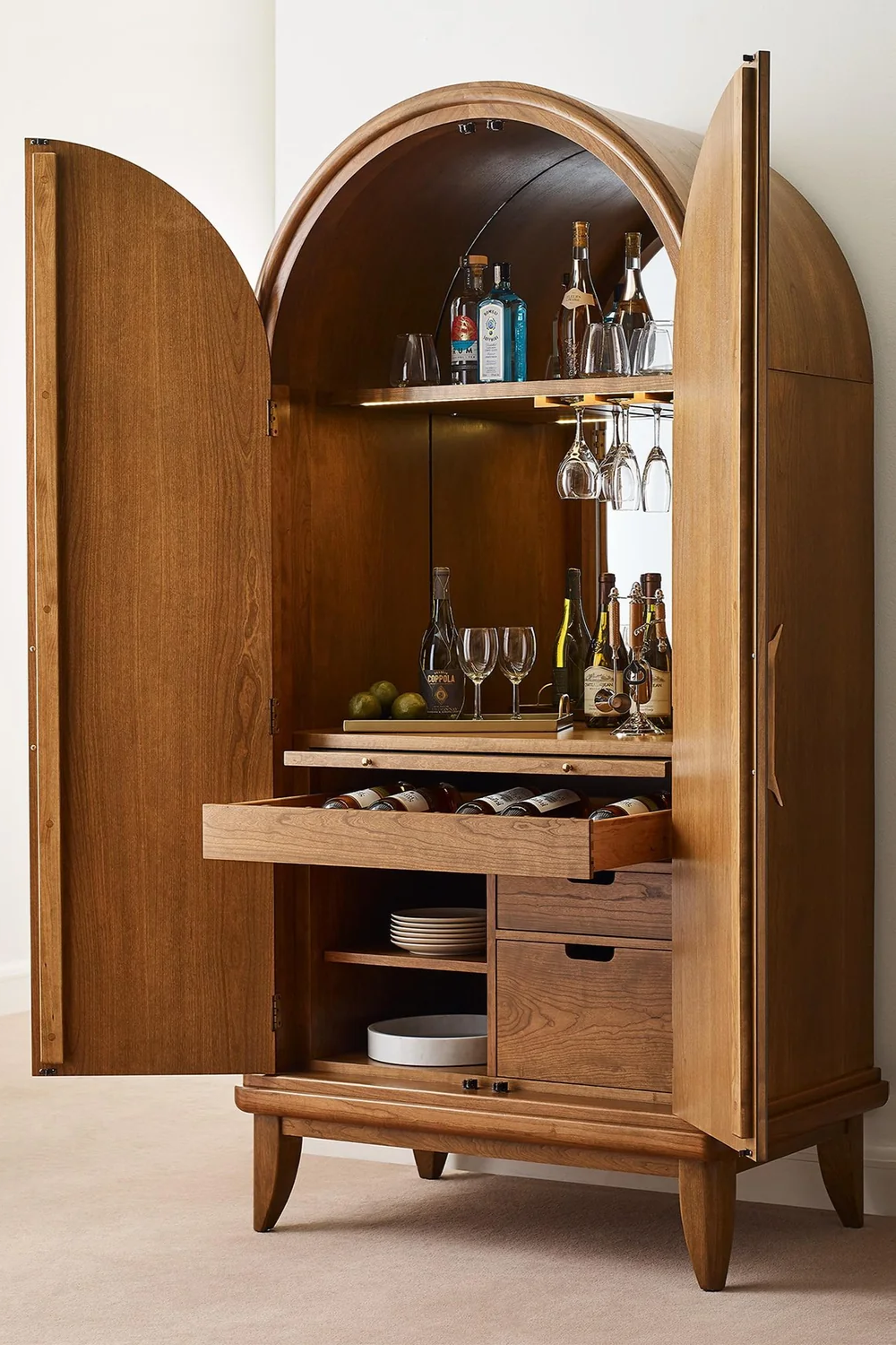 Bar Hutch Perfect for Organizing and Displaying Your Favorite Liquors and Glassware