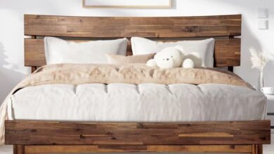 Bed frames made of acacia