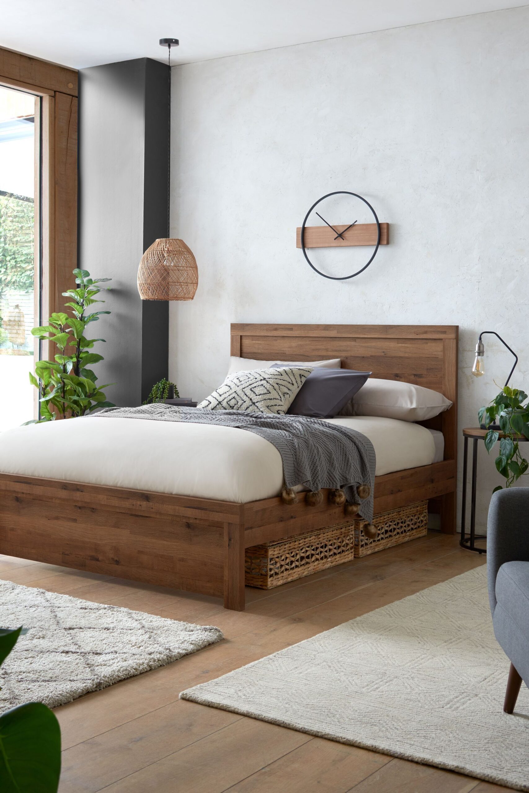 Bed frames made of oak crafted for lasting durability