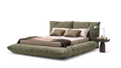 Beds with fabric covers