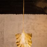Bedside lamp in gold leaf