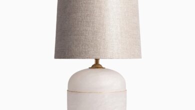 Bedside lamp in gold leaf