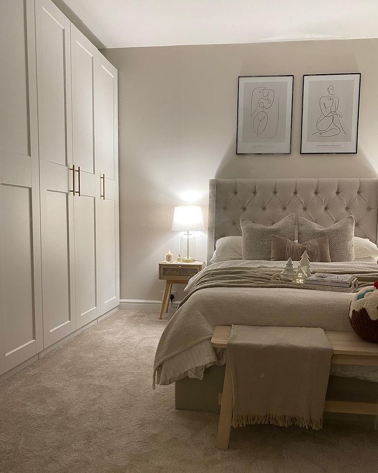 Beige beds the perfect neutral choice for a peaceful bedroom