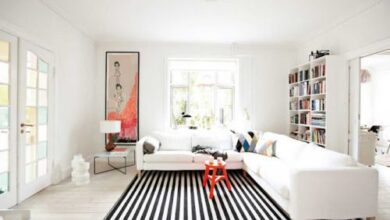 Black And White Striped Rug