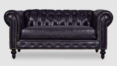 Black Leather Loveseat