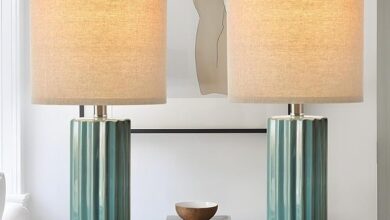 Blue desk lamp