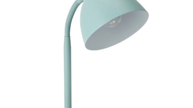 Blue desk lamp