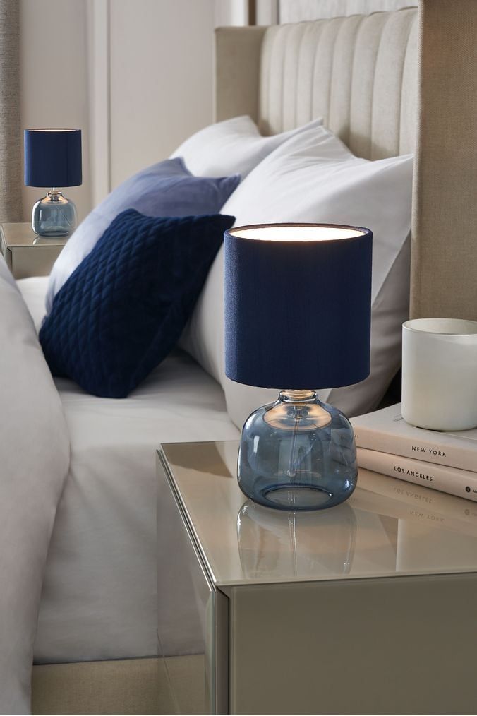 blue table lamps