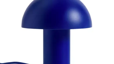 blue table lamps