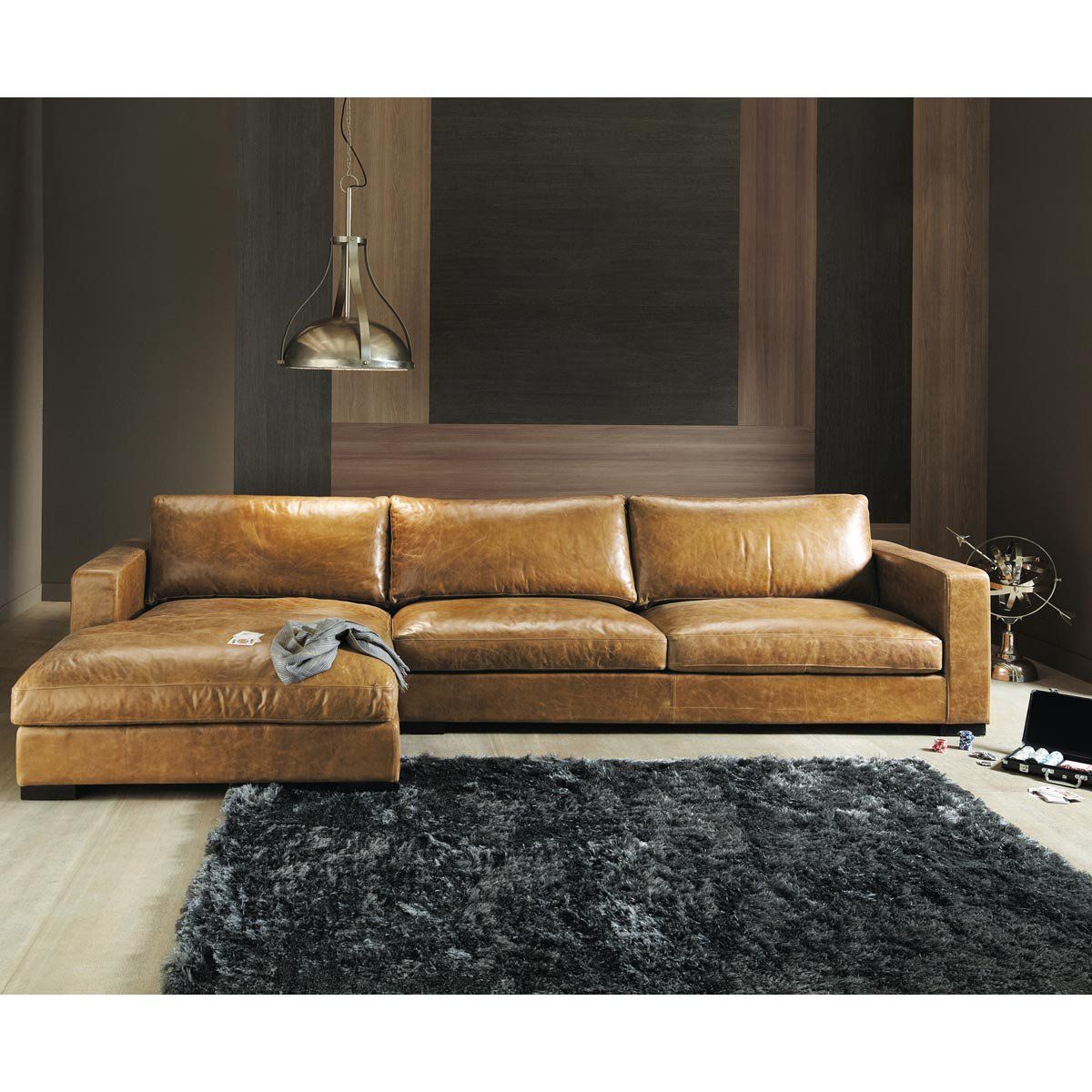 Brown Leather Corner Sofa