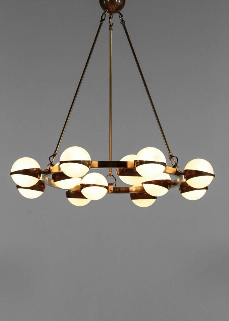 chandelier in brass