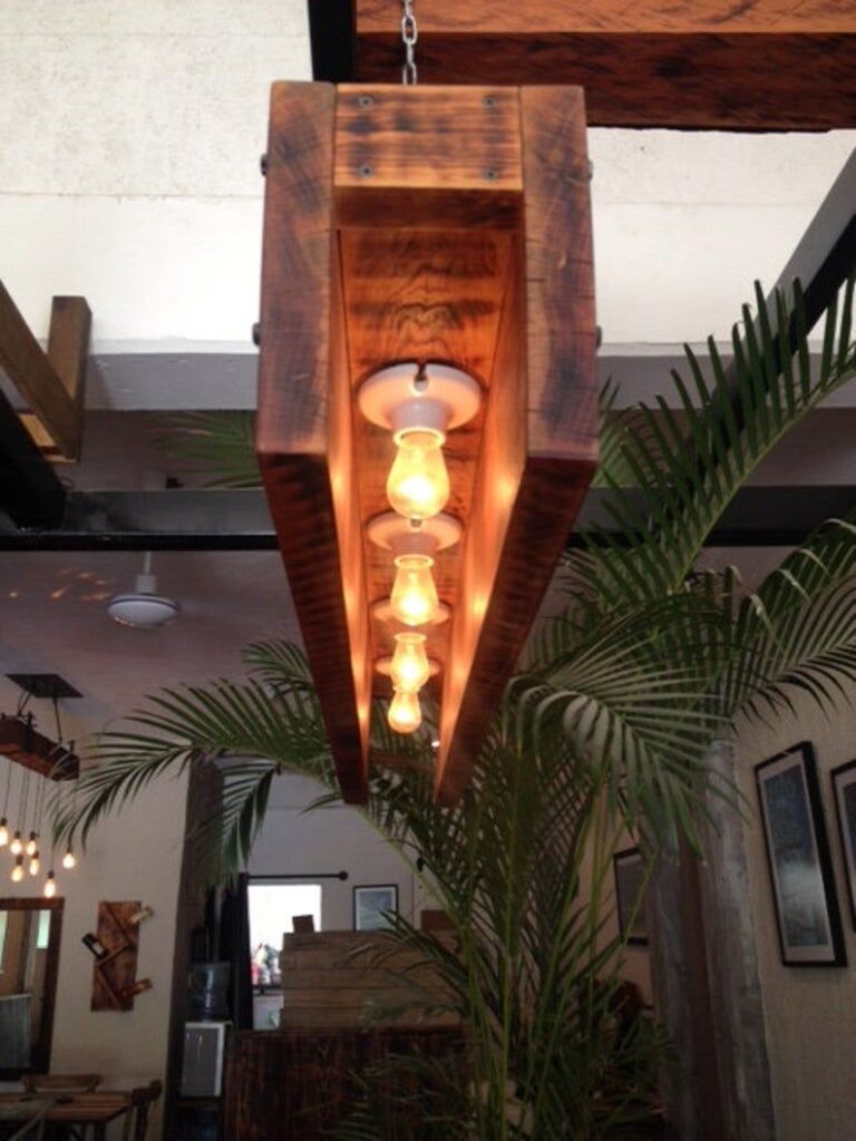 chandeliers in wood