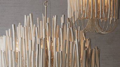 chandeliers in wood