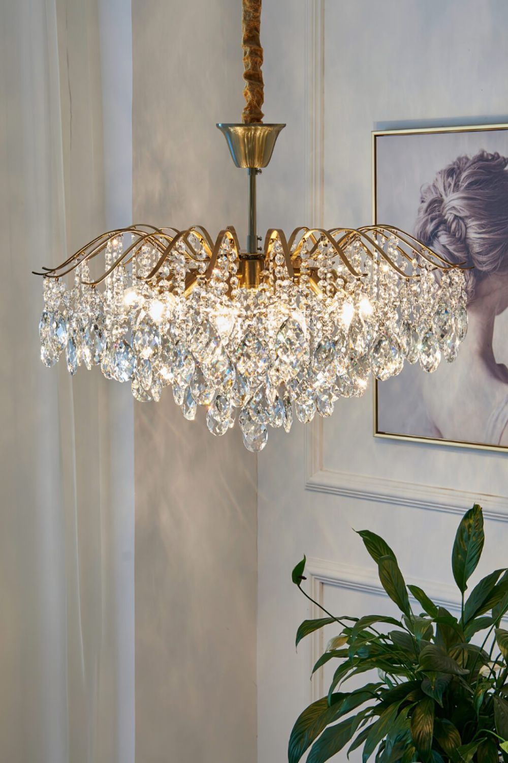 chandeliers in the bedroom