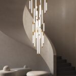chandeliers in the foyer
