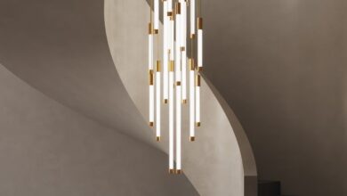 chandeliers in the foyer