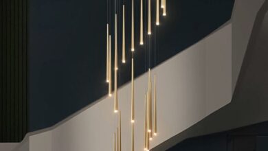 chandeliers in the foyer