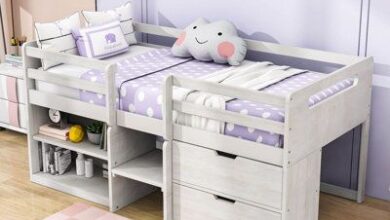 Childrens beds with storage space and box