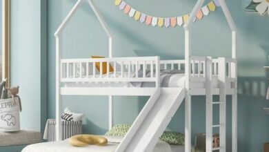 Childrens high beds with slide