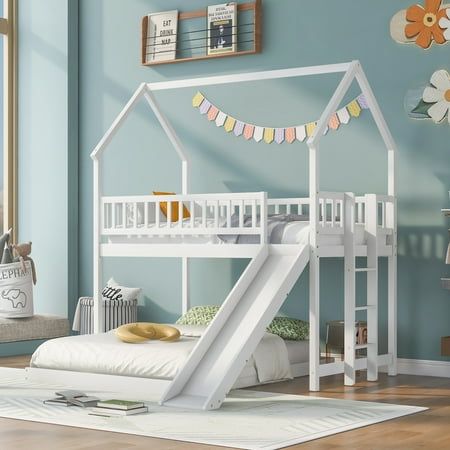 Childrens high beds with slide